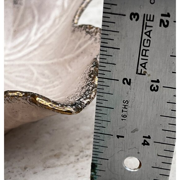 California Originals Pink Luster & Gold Leaf-Shaped Ceramic Chip & Dip Set MCM - Picture 7 of 12